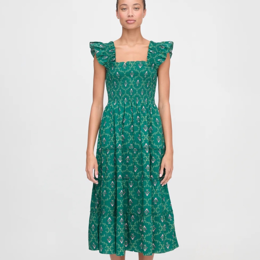 Hill house Ellie Nap Dress Emerald Trellis